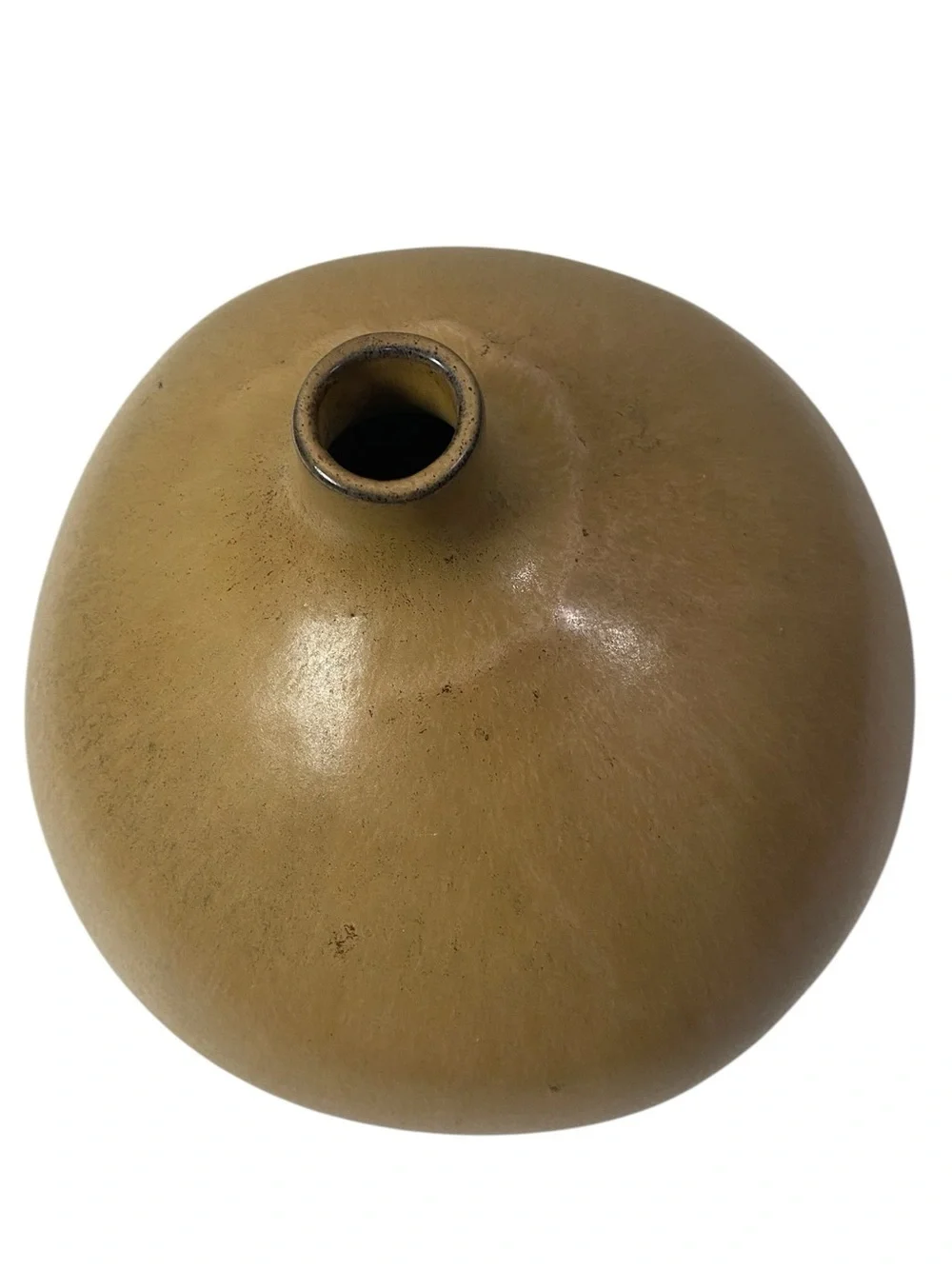 Pottery Barn Brown Rustic Round Vase Made In Portugal
